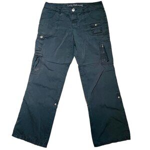 Lady Hathaway Black Cargo Pants Size 10 Y2K